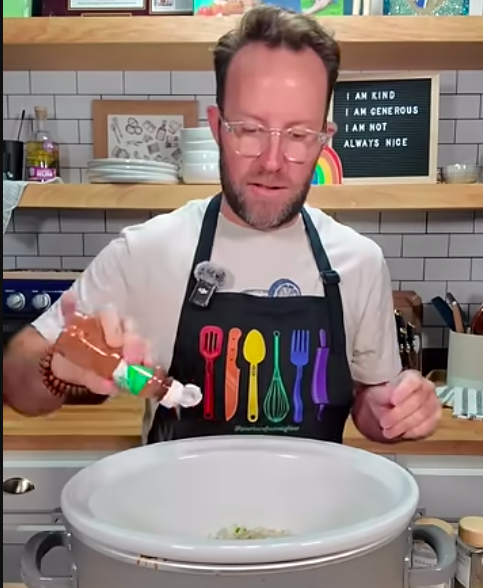 Matthew cooking crocking street corn chicken