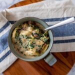 Too Tired Tortellini in bowl on table
