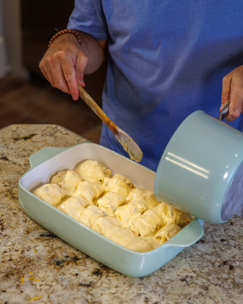 Matthew Bounds, creator of Your Barefoot Neighbor, prepares ingredients for his Chicken Bacon Ranch Rolls